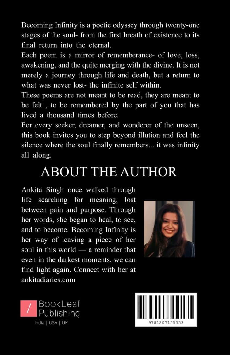 Becoming Infinity back cover